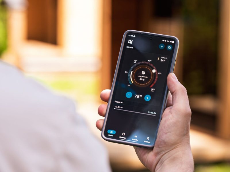 Man with smart home app
